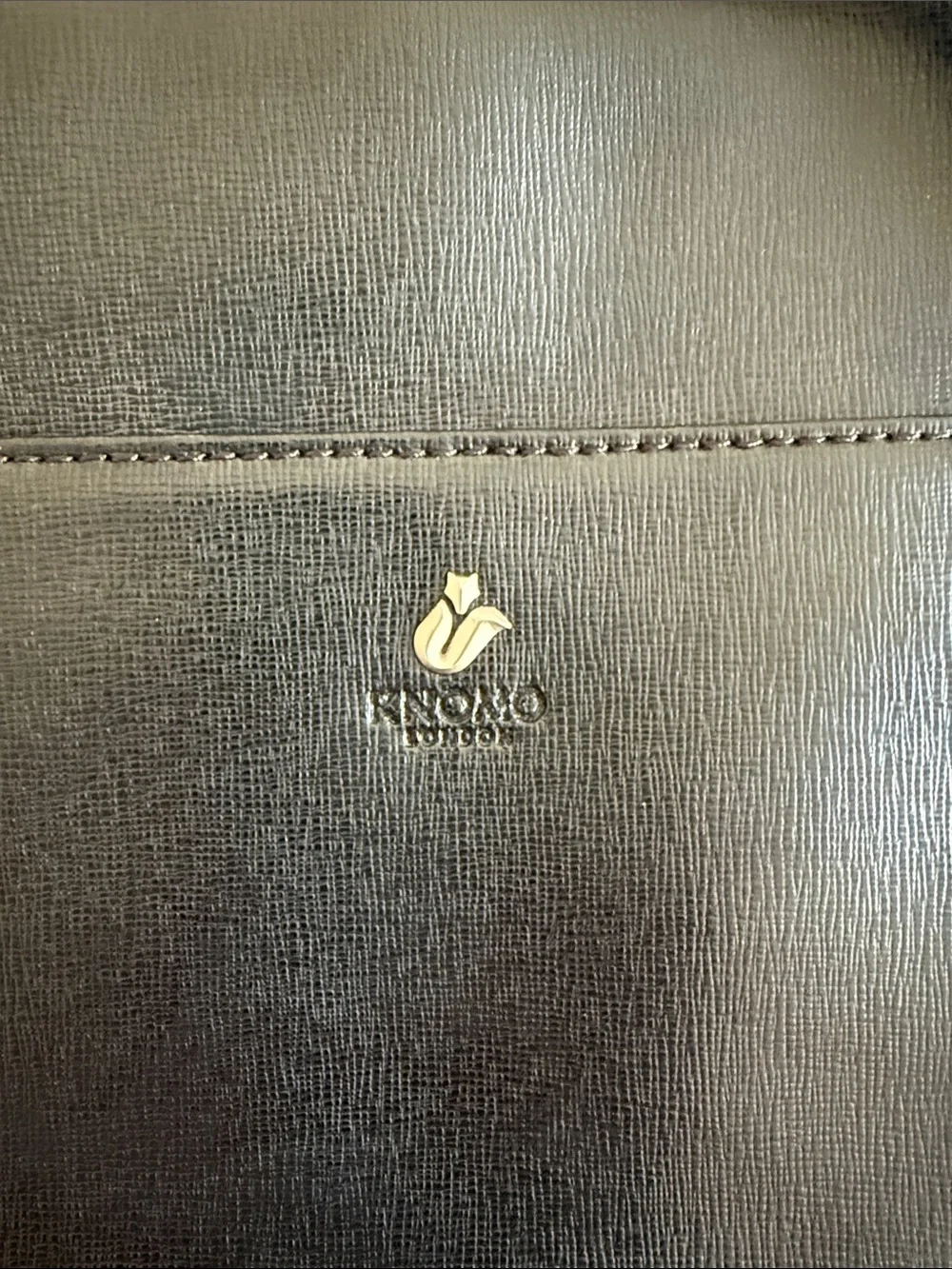 Knomo Sleek Professional Black Leather Tote
